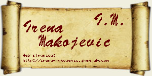 Irena Makojević vizit kartica